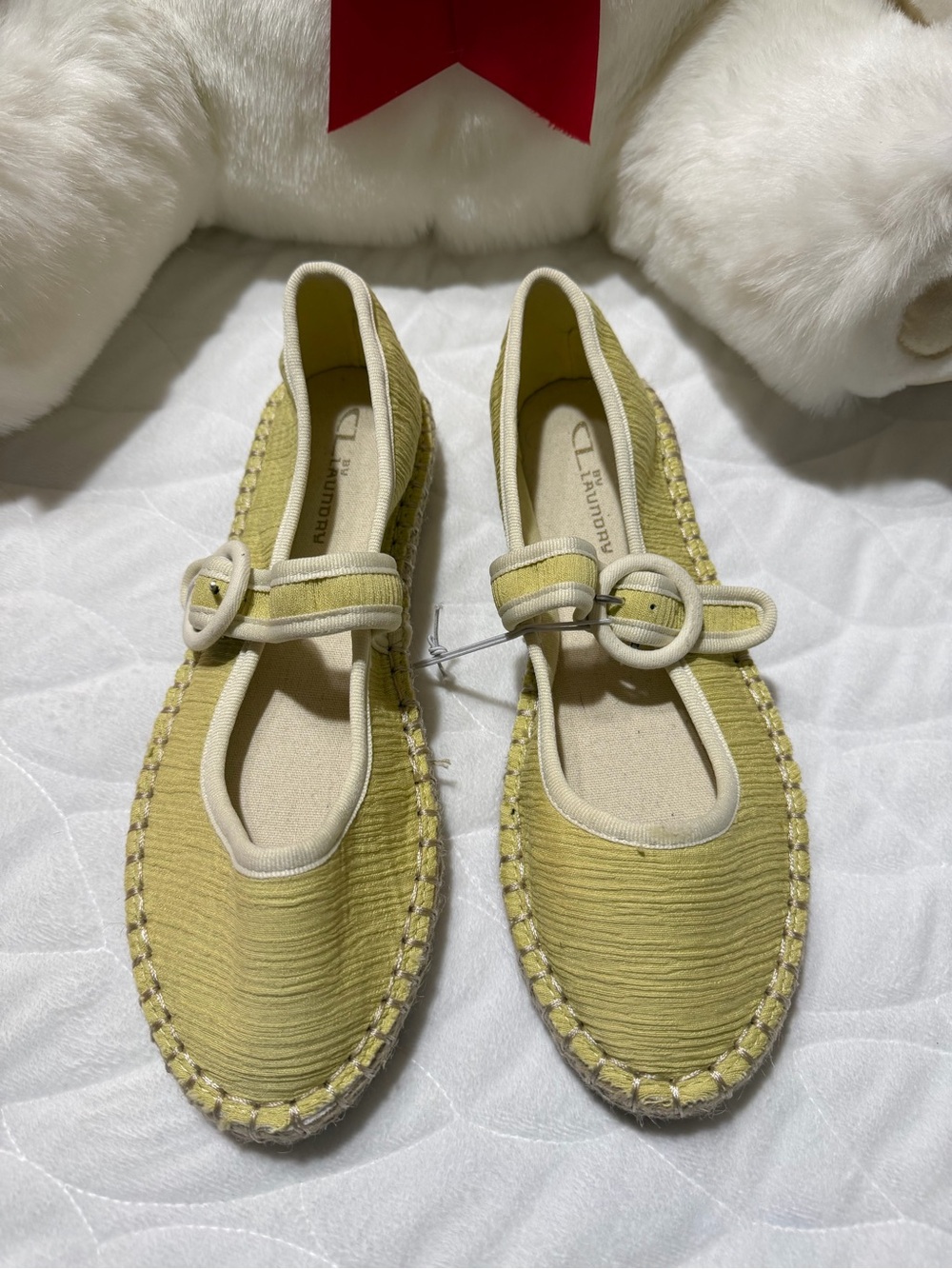 NEW! CL by Chinese Laundry Mary Jane Espadrille Flats with Loop Buckle size 7